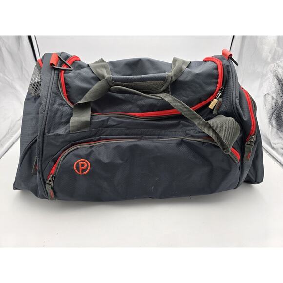 24" Protégé Carry On Travel Duffel Bag - Grey and Orange Gym Bag - Picture 1 of 12